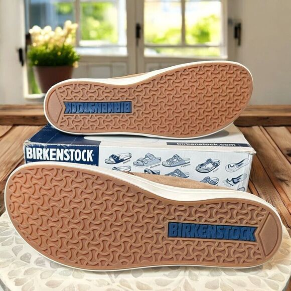 BIRKENSTOCK Skye Leather Suede Sand Unisex Slip-On Sneaker - Picture 9 of 10